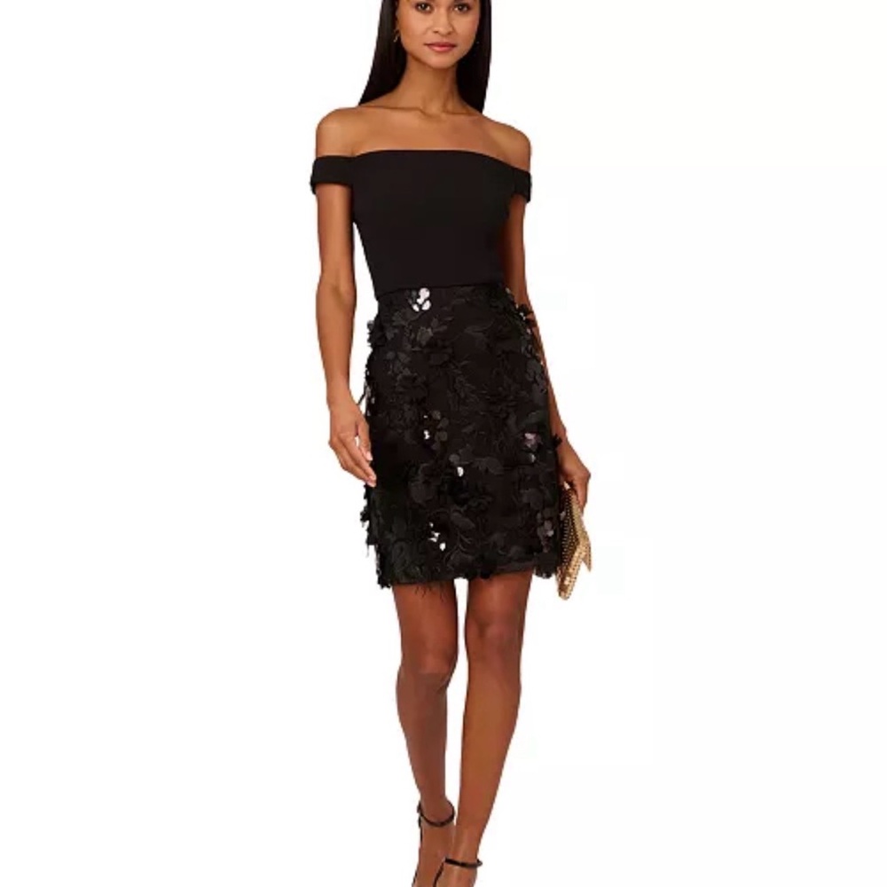 Elegant Black Floral Skirt